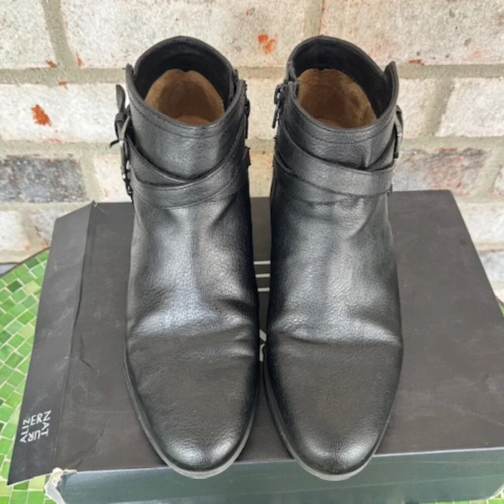NATURALIZER KALLISTA BLACK TUMBLE 7W ANKLE BOOT